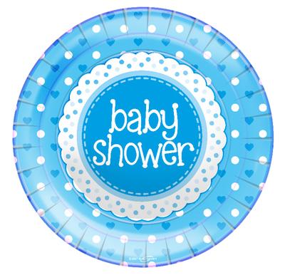Baby Shower Blue 9"/23cm Plates 8pcs - Partyware